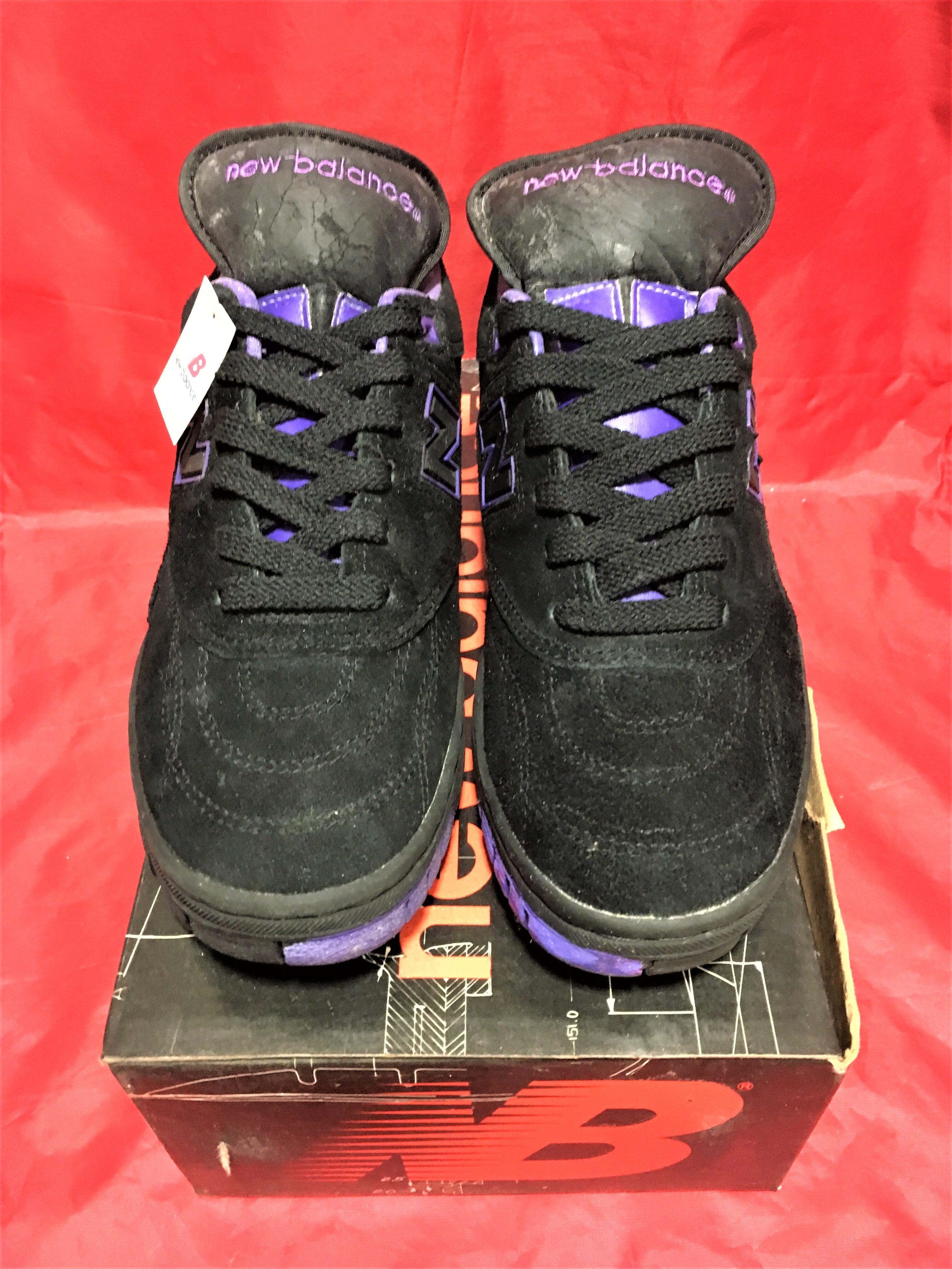 New Balance（ニューバランス）SC609BK 7.5 25.5cm 黒/紫 スエード ➀