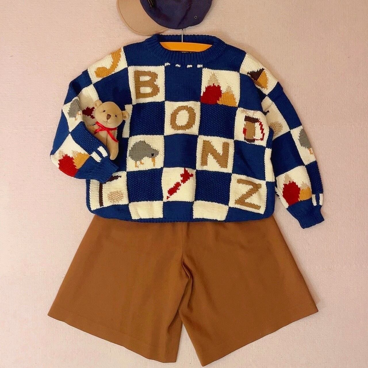 made in new zealand blue block sweater