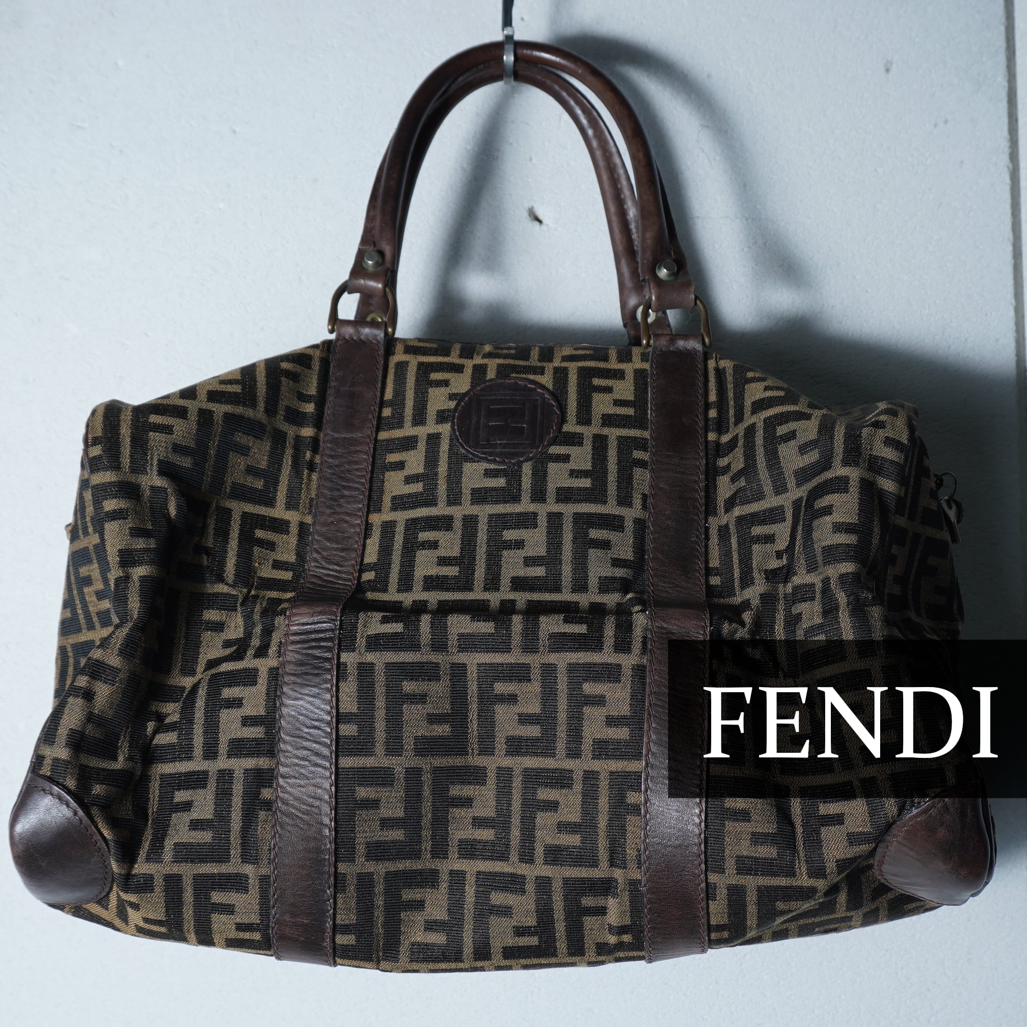 FENDI ズッカ柄キャンバスレザーボストンバック 【公式通販】