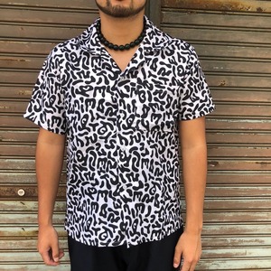 良品 90s KOREA Army 韓国軍 半袖 バクテリア カモ アメーバ ジャケット 迷彩 カモフラ シャツ 柄シャツ ミリタリー ヴィンテージ L相当