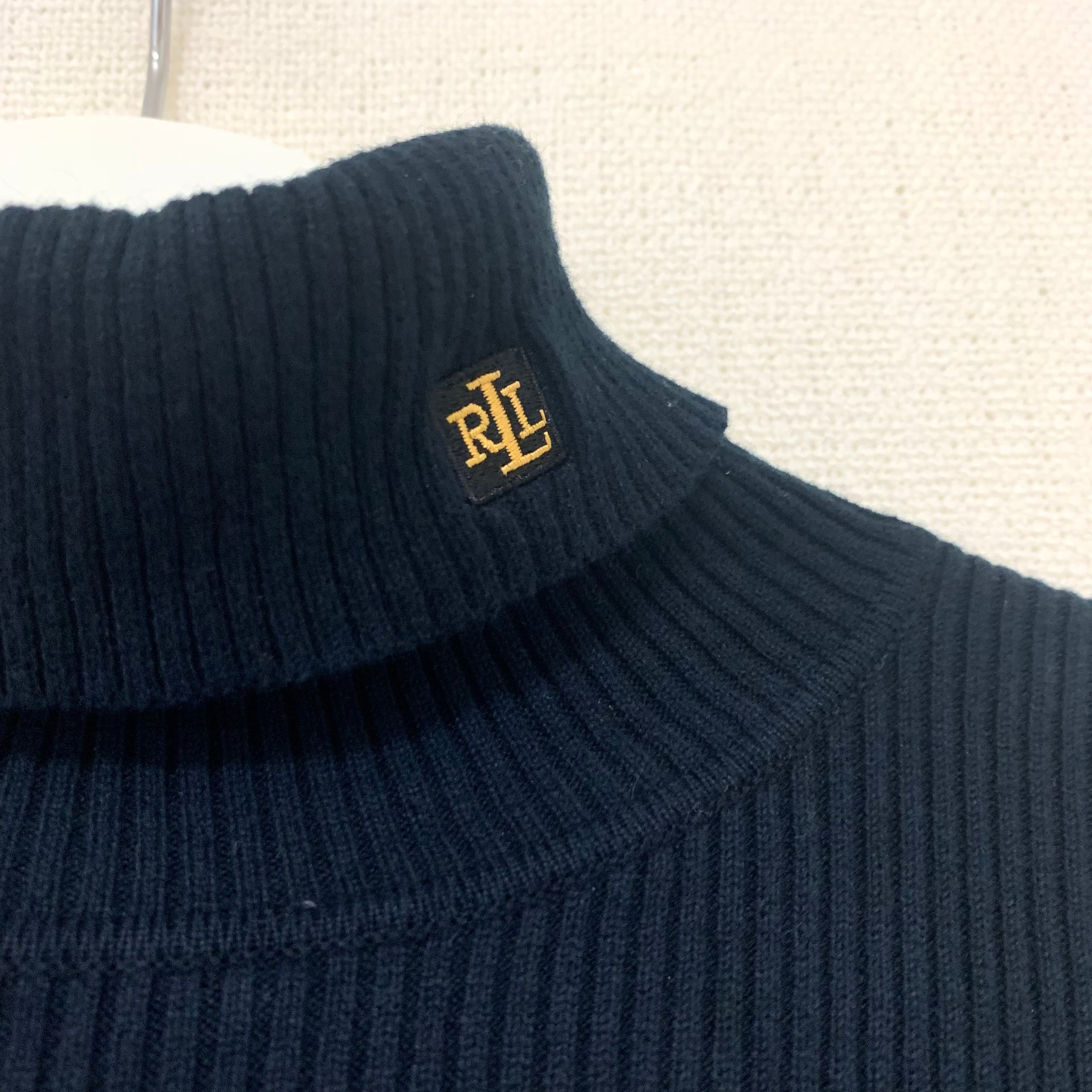 Lauren ralph lauren】border turtle knit（black×gold）ラルフ