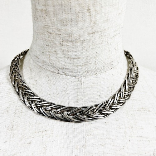 Vintage 925 Silver Choker Necklace Made In Mexico