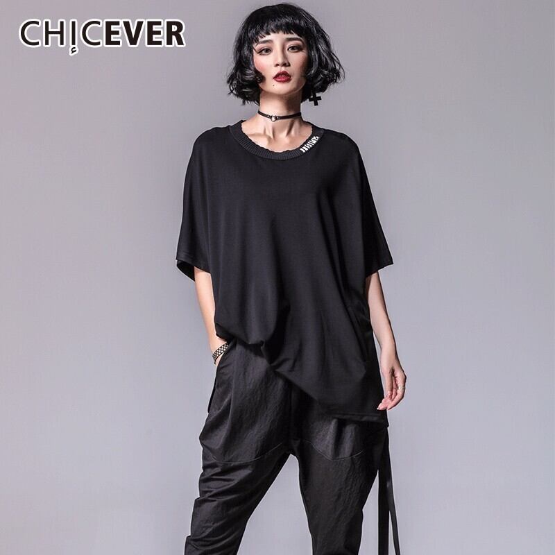サマーTシャツレディーストップヘムスプリット半袖ルーズビッグサイズ不規則なレディースTシャツ服 ショート ハーフスリーブ 夏物 6base595662842439