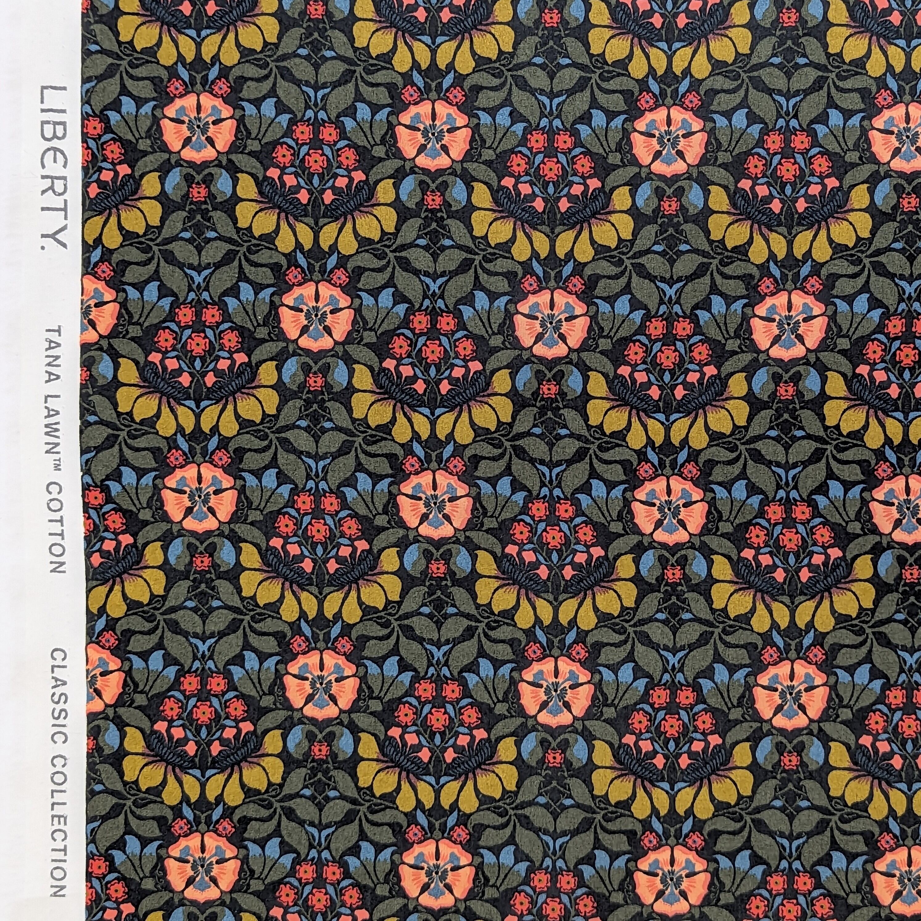 ミミ文字あり◆輸入 リバティ LIBERTY タナローン Persephone A Dark Green ペルセフォネ ダークグリーン 約130×50cm