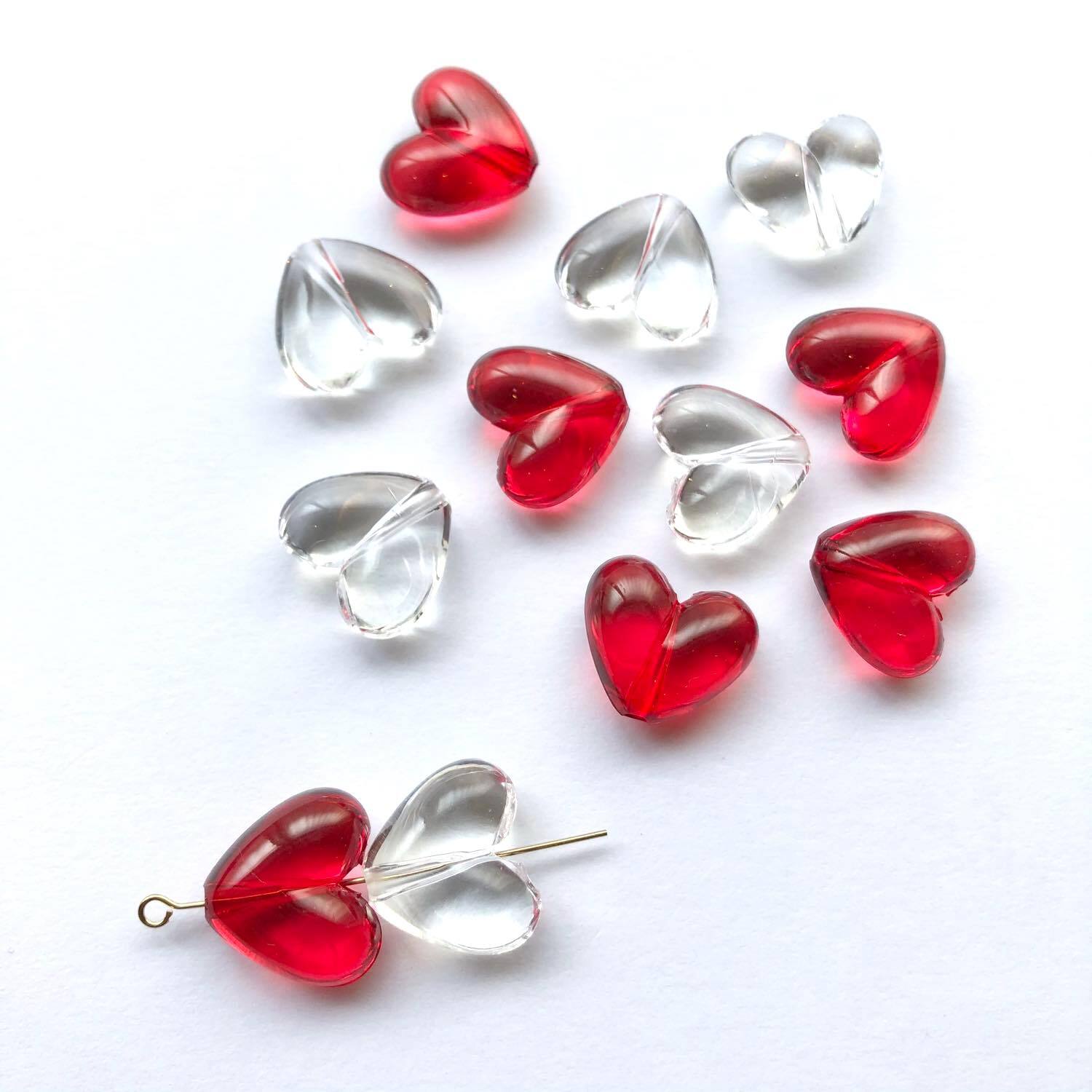 再入荷〉ハート形クリアビーズパック（6P） | Dua-アクセサリーパーツ