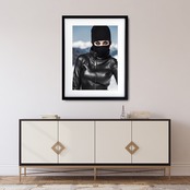 追っ手｜映画のワンシーンのような美しさを描くモダンアートポスター｜非現実的でラグジュアリーな空間をつくる一枚｜A4ポスター