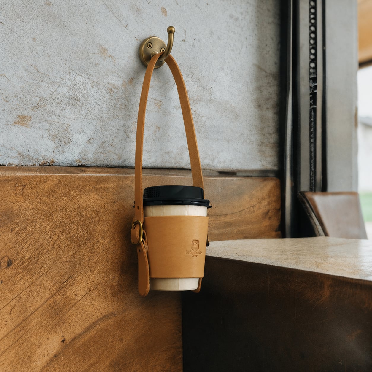 【受注製作】本革ベルト手提げコーヒースリーブ
