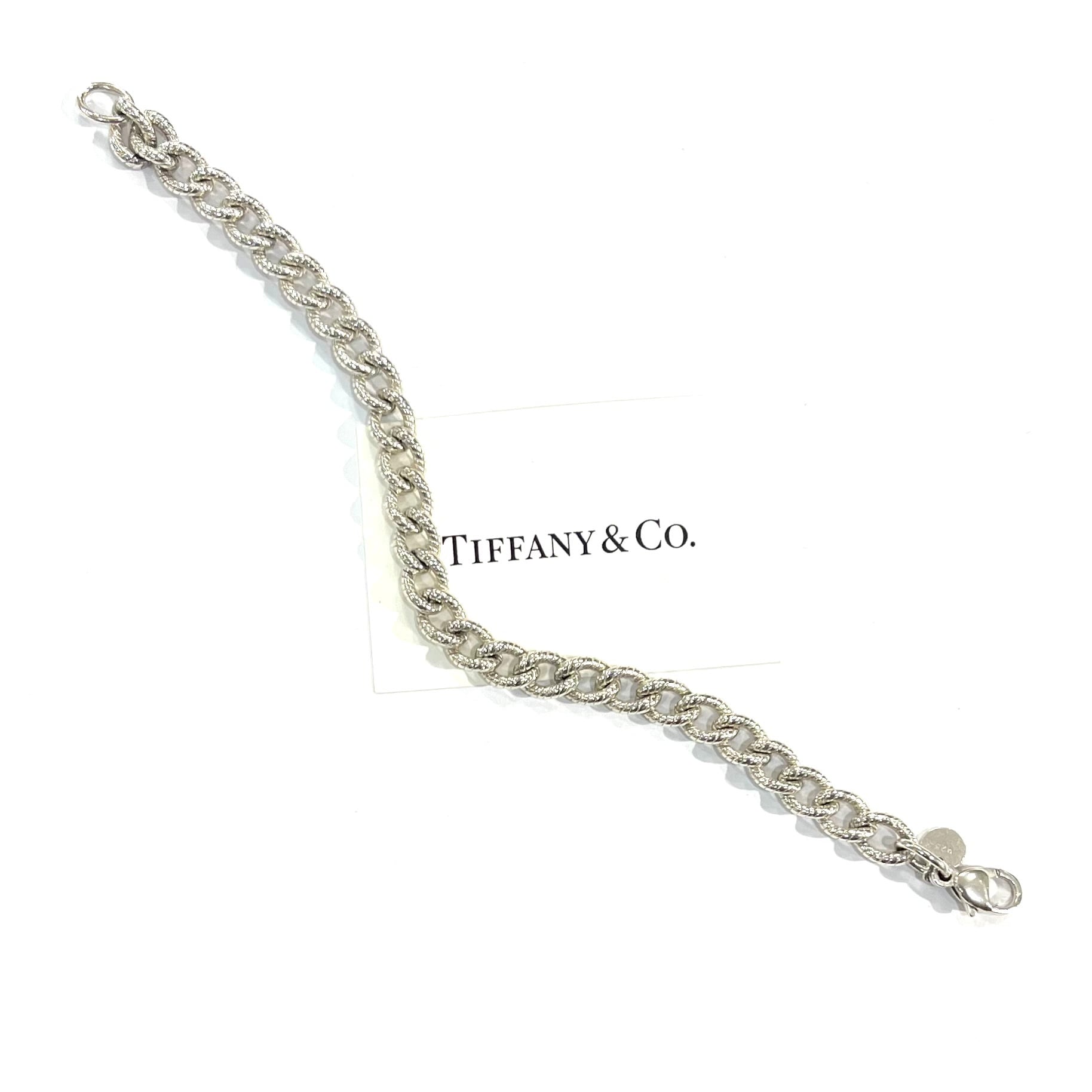 US ヴィンテージ シルバー ロープ チェーン リンク ブレスレット 925 希少【TIFFANY&CO.】 2618 TIFFANY &CO ヴィンテージ ロープチェーン
