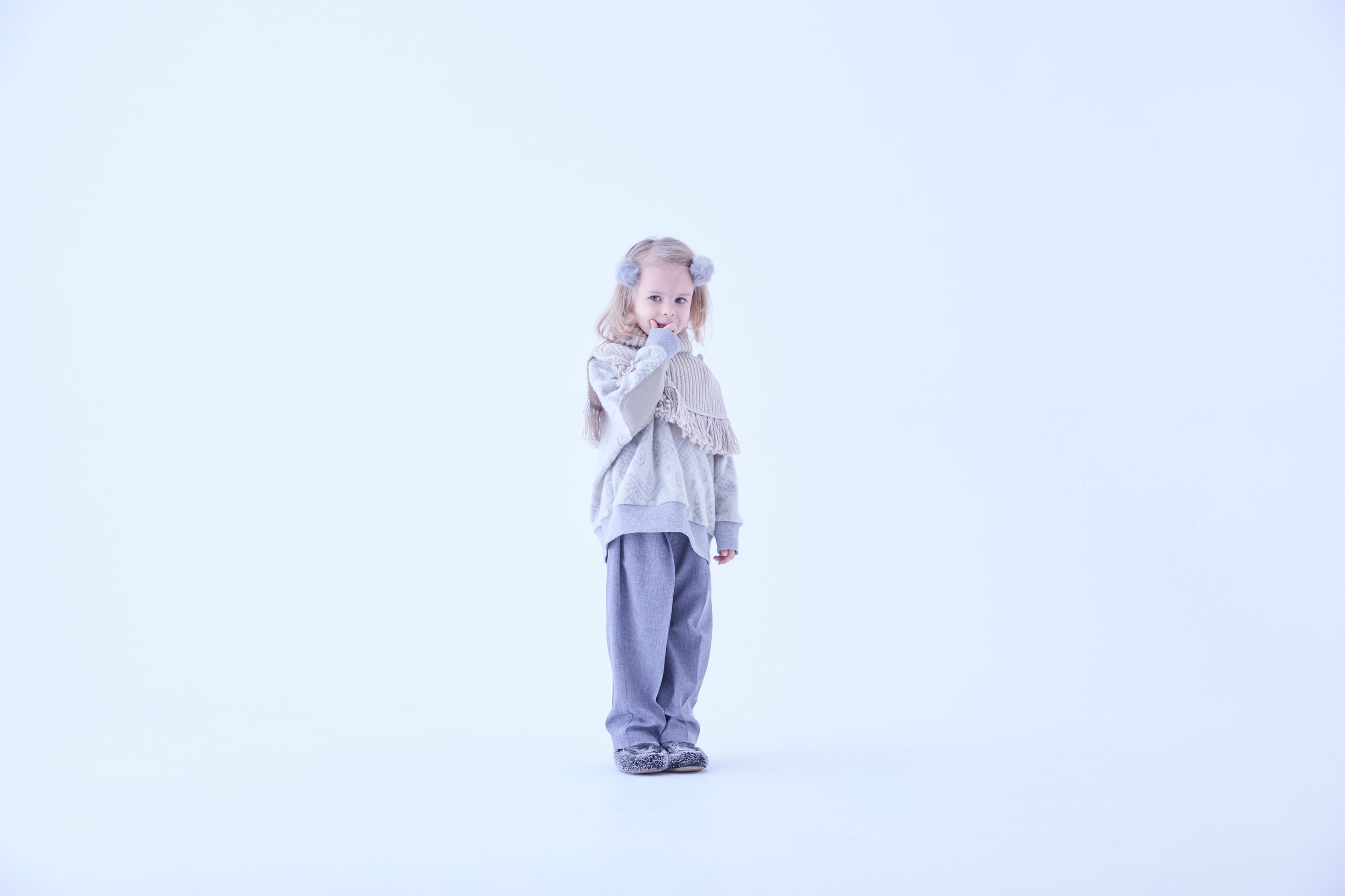 【即納/送料無料】eLfinFolk / Rib knit Knights cape Ⅱ / ivory