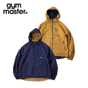 gym master ジムマスター リバーシブル ナイロン フードジャケット 軽量 防風 2WAY ライトアウター ジップアップ アウトドア G918635 NVY×YEL