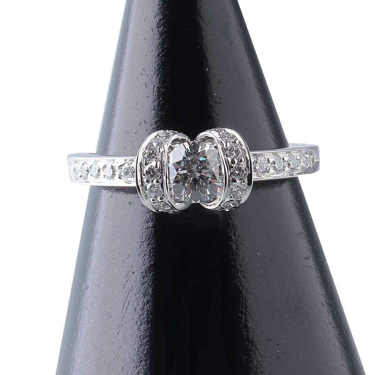 出品し直し大赤字鑑定書ティファニーPT950ダイヤ0.35ソリティアダイヤリング ティファニーPt950ソリティアリング箱鑑定書