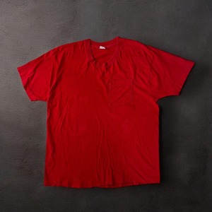 90s Pocket TEE FRUIT OF THE LOOM 無地Tシャツ USA製 耳付き ポケT シングルステッチ