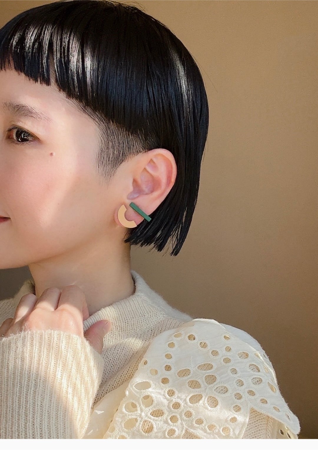 corchea /  arch pierce【blue×brown stripe】