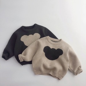 【BABY&KID】韓国風　クマロゴ暖かいセーター