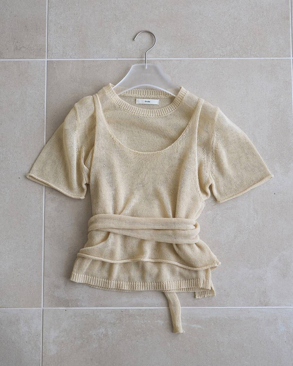 anuke Wrapcami Layered Knit -CREAM- | Chapel
