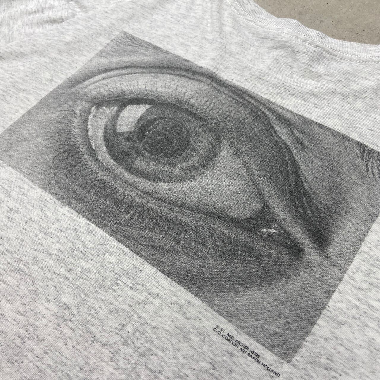 90年代 USA製 M.C.ESCHER EYE エッシャー 眼 アート バックプリントT 