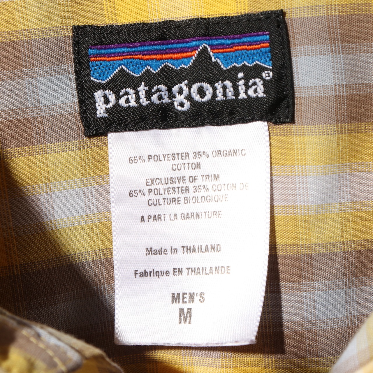 美品 M 05年 オンブレチェックシャツ Patagonia 黄色 パタゴニア イエロー ombre
