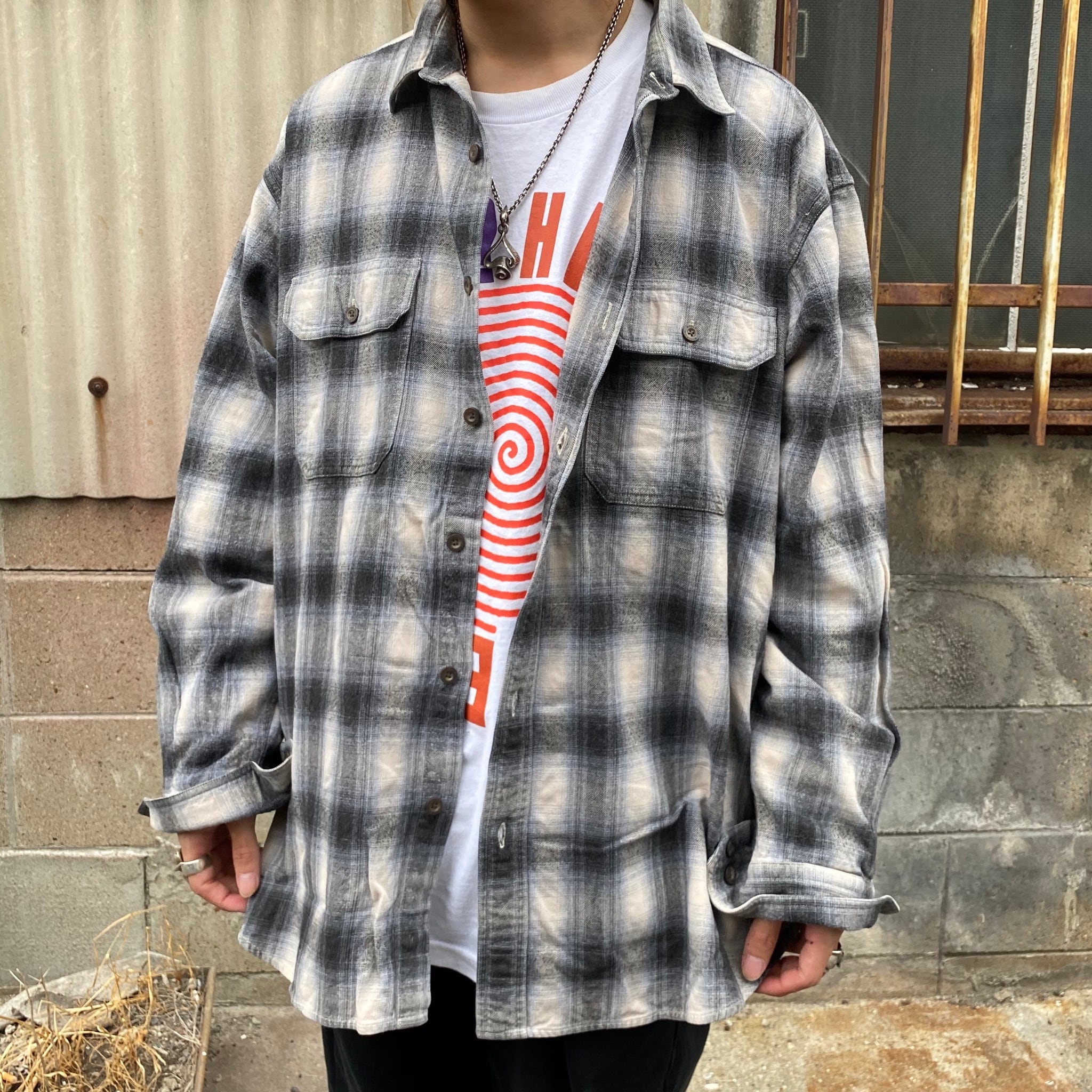 WOOLRICH ウールリッチ オンブレチェック柄 ライトネルシャツ 長袖