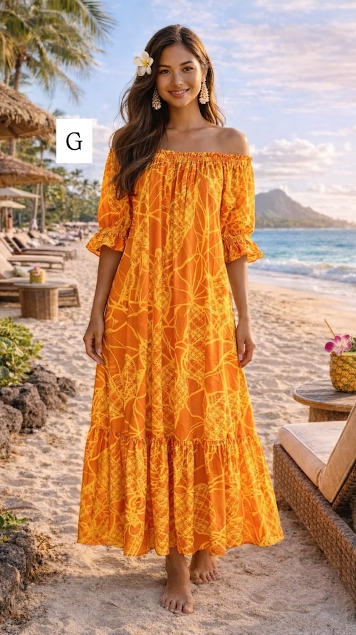 Mālie one piece　G  バーミリオンオレンジ×イエロー