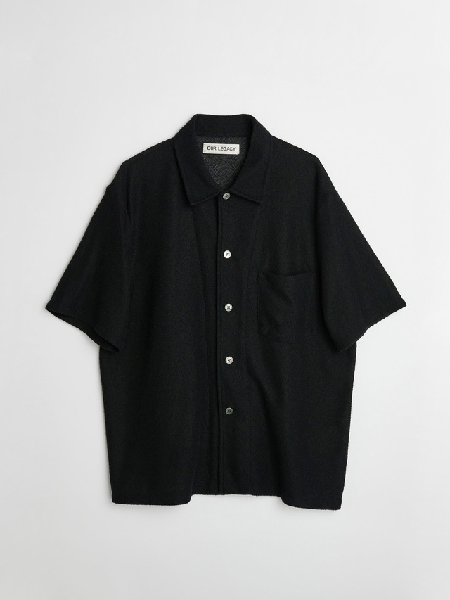 OUR LEGACY　BOX SHIRT SHORTSLEEVE　Black Boucle　M2202BB