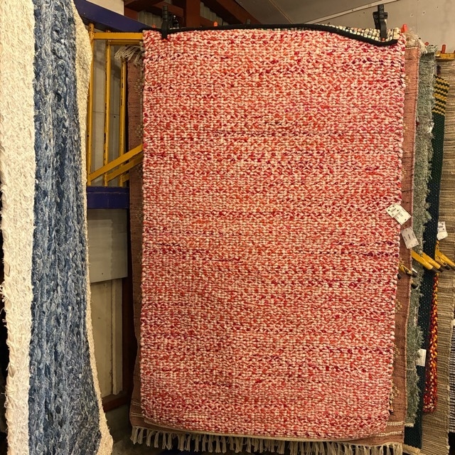 TOPANGA Homefurnishing　Recycle Cloth Rug Pink　120×180cm　リサイクルクロスラグ　ピンク　ベッド　ラグマット　リビング　玄関　椅子　サイドテーブル　コットン