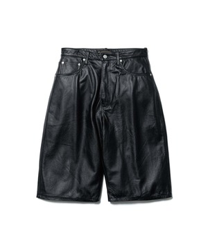 FLAGSTUFF : LEATHER SHORTS FS1950 C/# BLACK SIZE M
