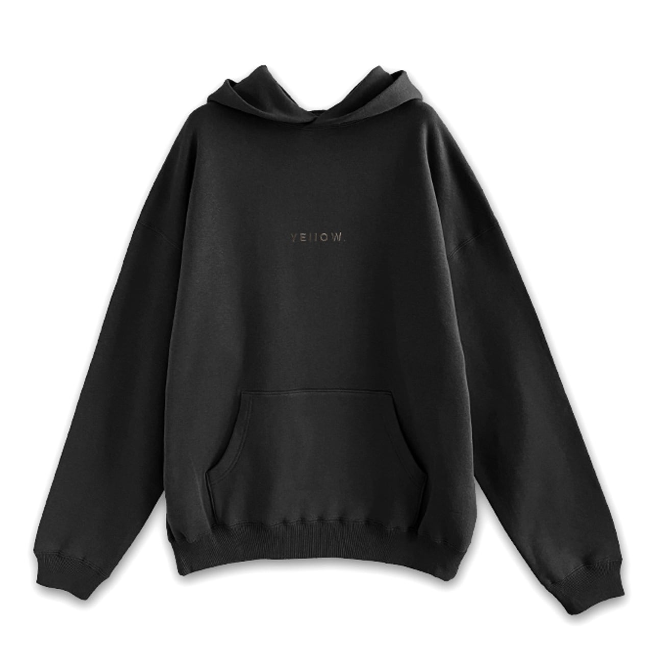 YEllOW.  Logo Embroidered Hoodie "BLACK"