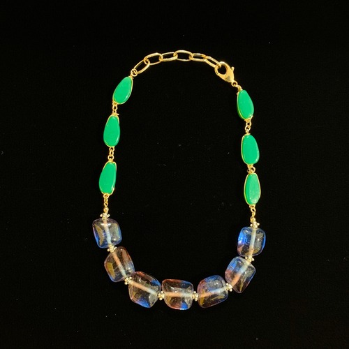 Bicolor glass beads necklace