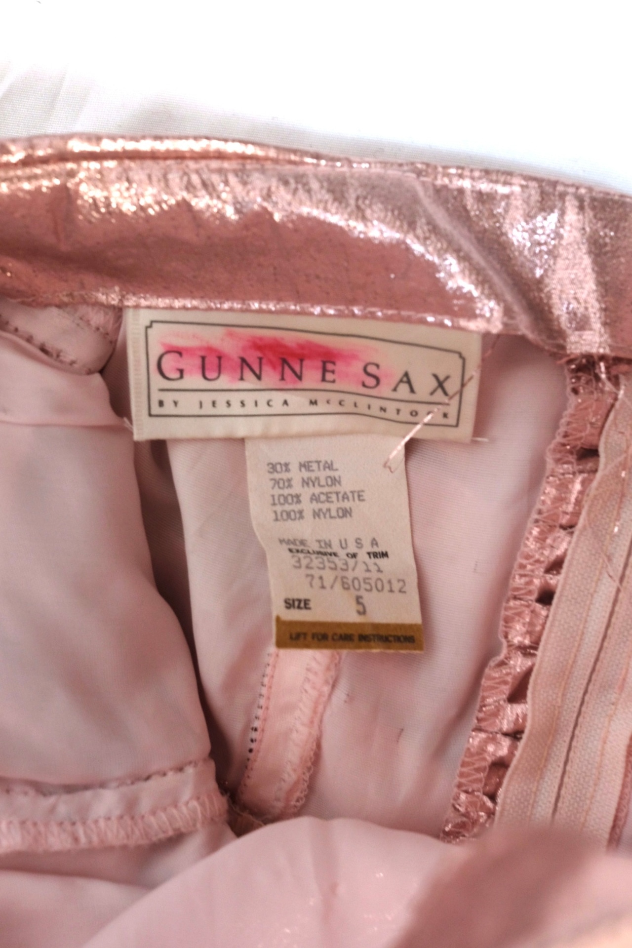 80’s “GUNNE SAX” Metallic bare dress Made in U.S.A