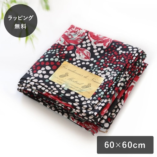 【10時までのご注文で当日出荷】MISTRAL バンダナ おしゃれハンカチ 60×60cm ブラック aa-0565