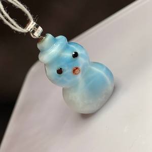 可愛い雪だるまさん✩.*˚ラリマー雪だるま✩.*˚ペンダントトップ