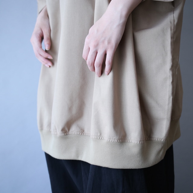 "KING SIZE" XXXL super over silhouette switching fabric h/s pullover