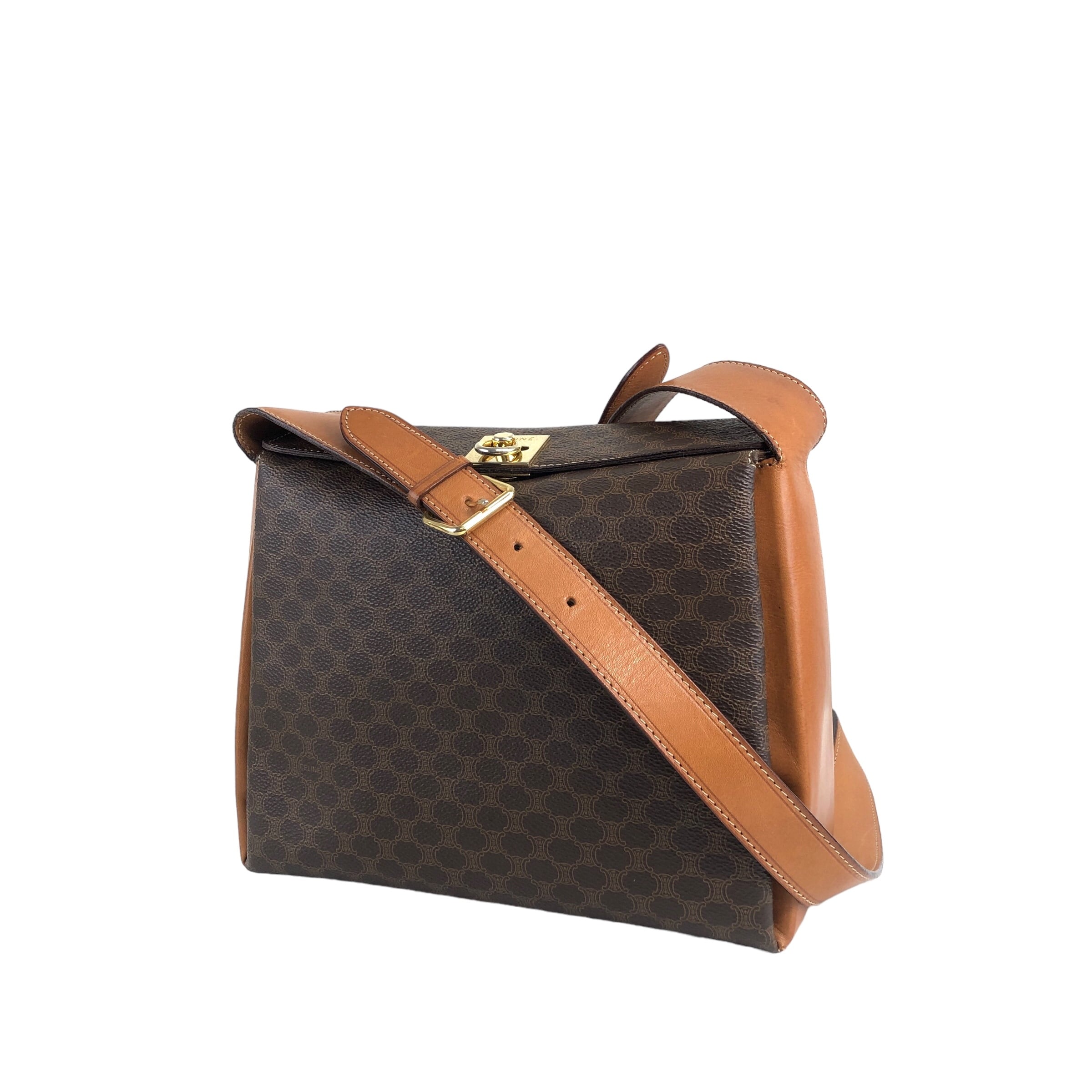 CELINE セリーヌ マカダム ガンチーニ PVC レザー ショルダーバッグ