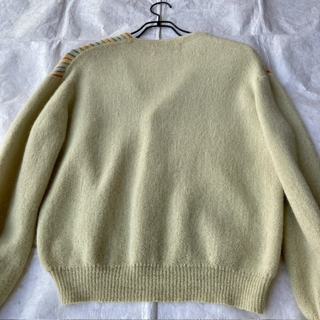 LEMMERMAYER カーディガン 60s〜70s アルパカ100% クリーム オーストリア製 ヴィンテージ古着 画像4