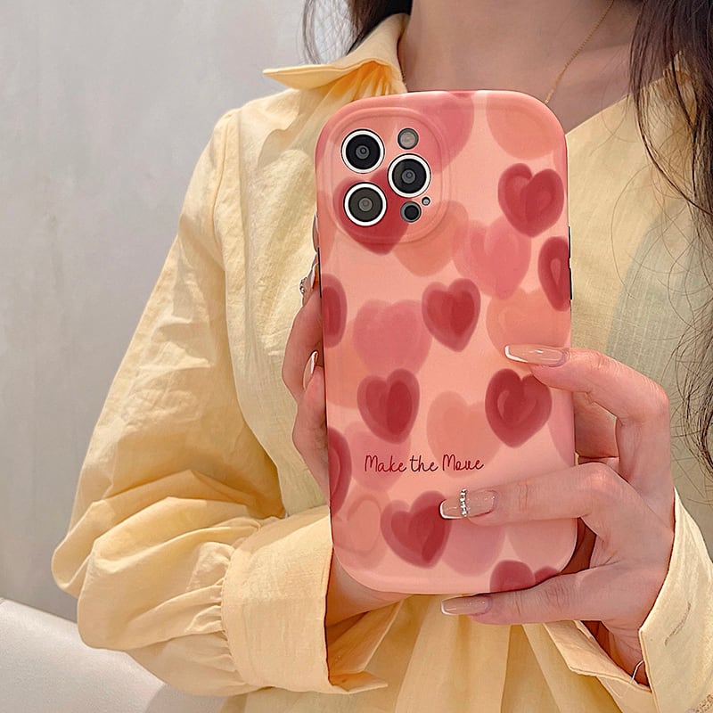 ハートがいっぱい◎かわいい ハート柄 ピンク カメラ保護 おしゃれ