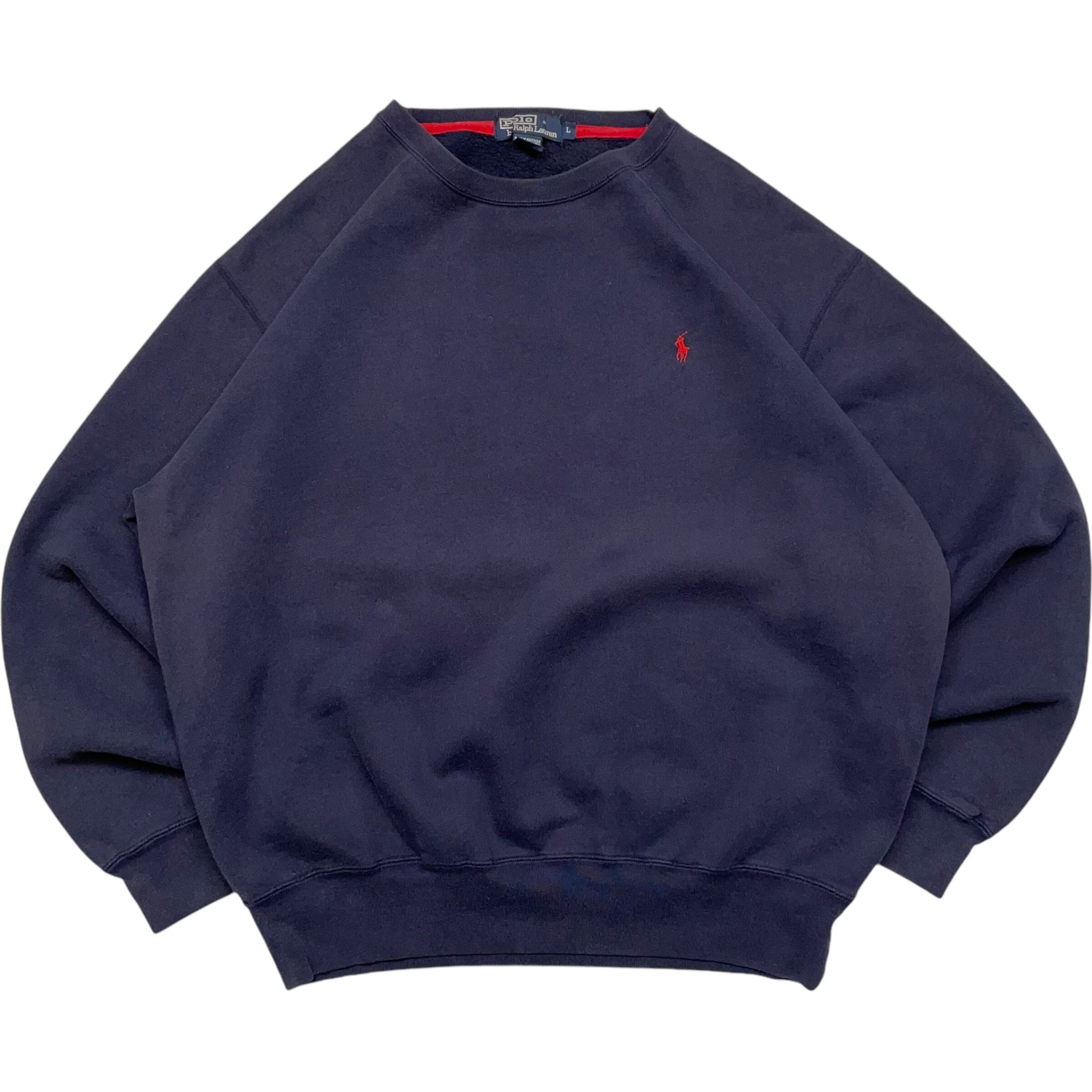 《L 》 Polo by Ralph Lauren ポロバイラルフローレン スウェット 刺繍 ワンポイント ネイビー no.4622