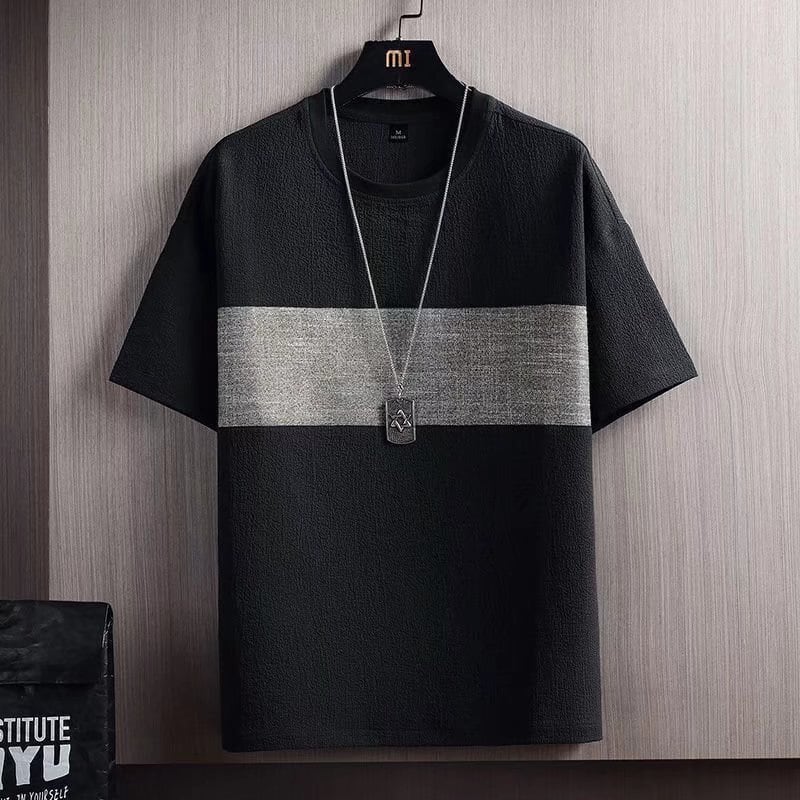 【夏の爽やかな着心地】メンズ半袖Tシャツ【アイスシルクコットンとリネン素材で涼しく快適な着用を】