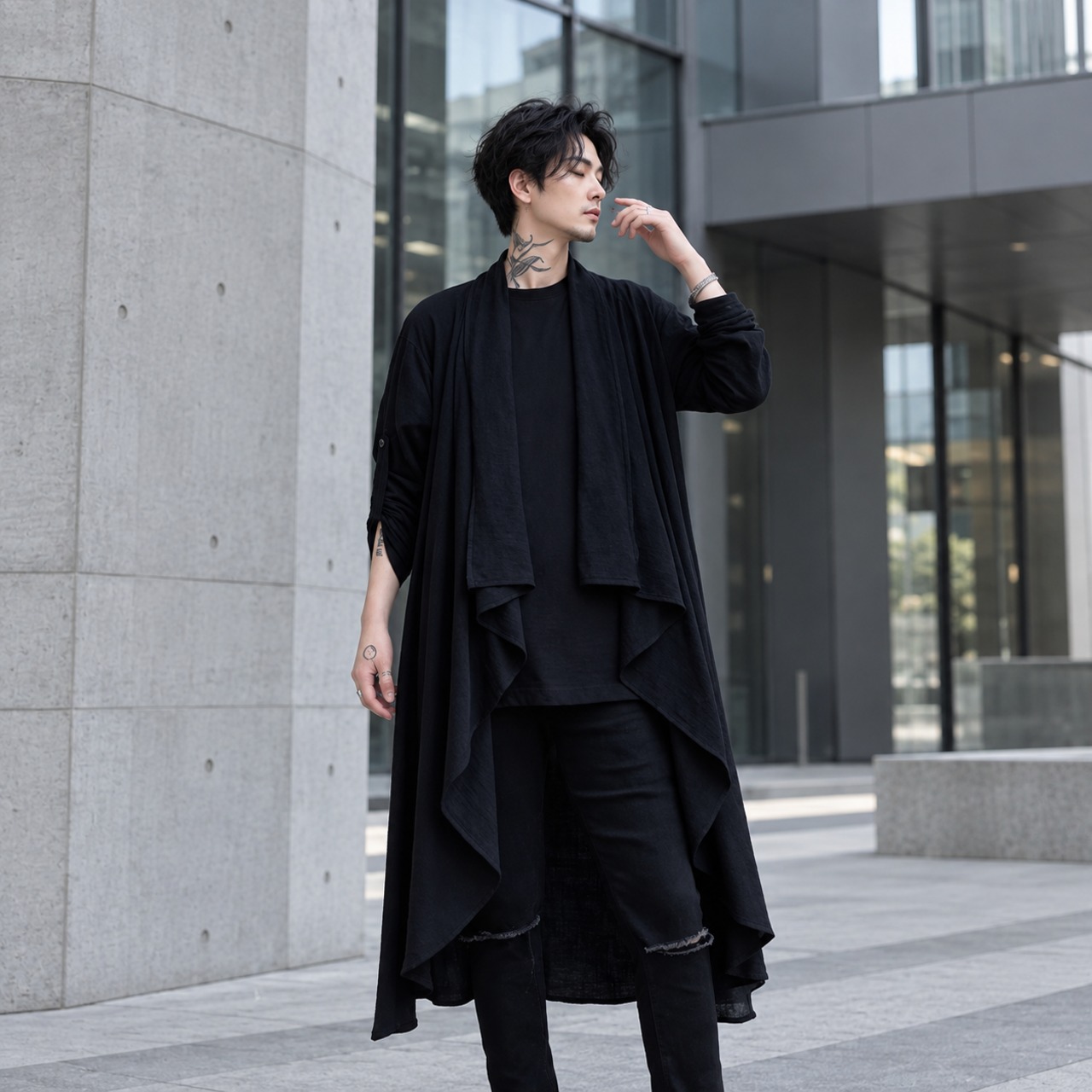 Drape Hem Long Cardigan　TB2613・画像7