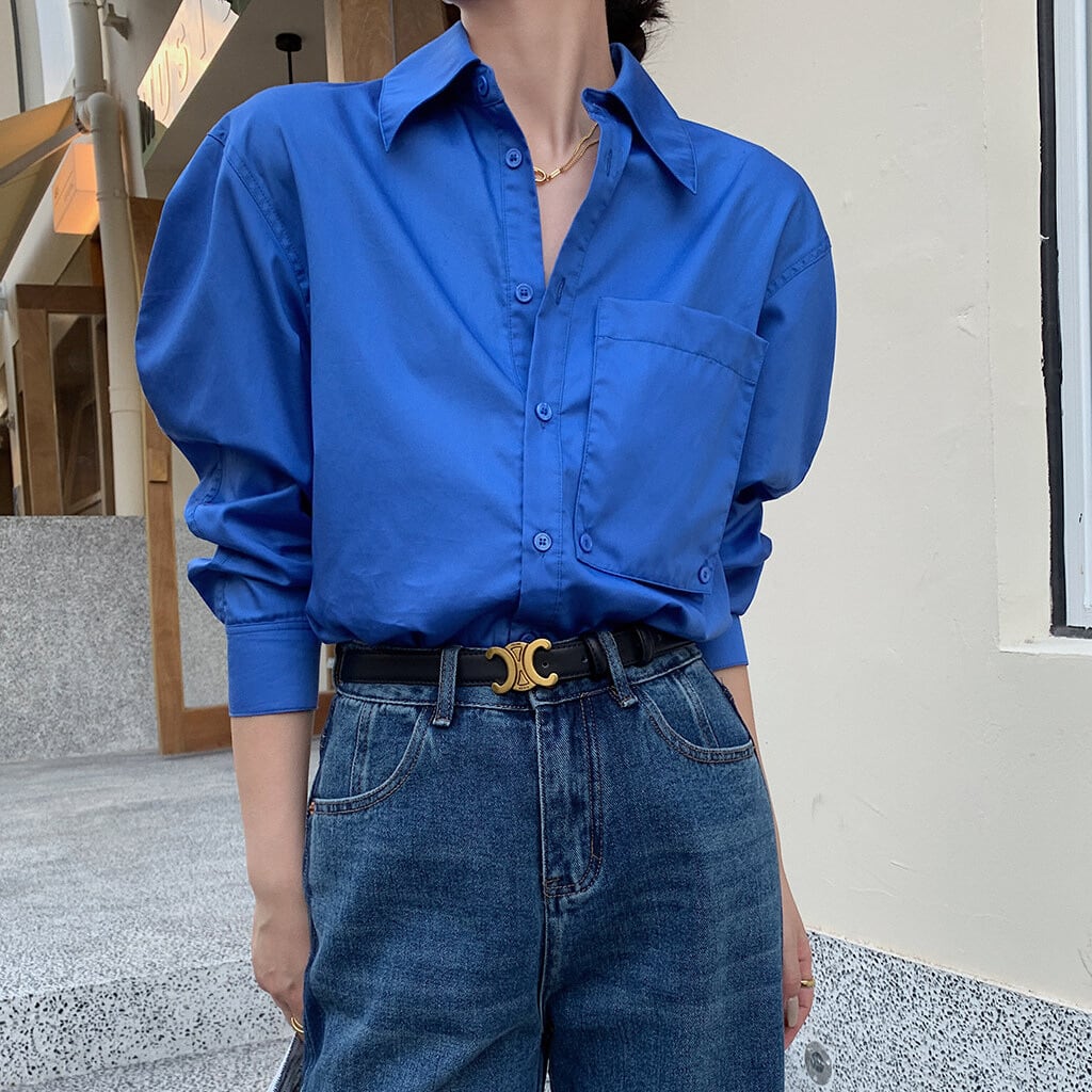 シャツカラー ビッグポケットデザイン シャツ 1col H11211