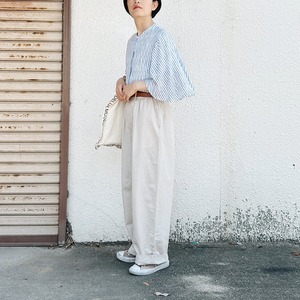 Rayon flare sleeve blouse (stripe)
