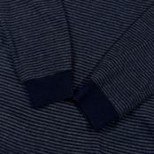 dunhill ダンヒル CLASSIC FIT ボーダー ウール ポロニット シャツ XS/ネイビー ブルー系 メンズ