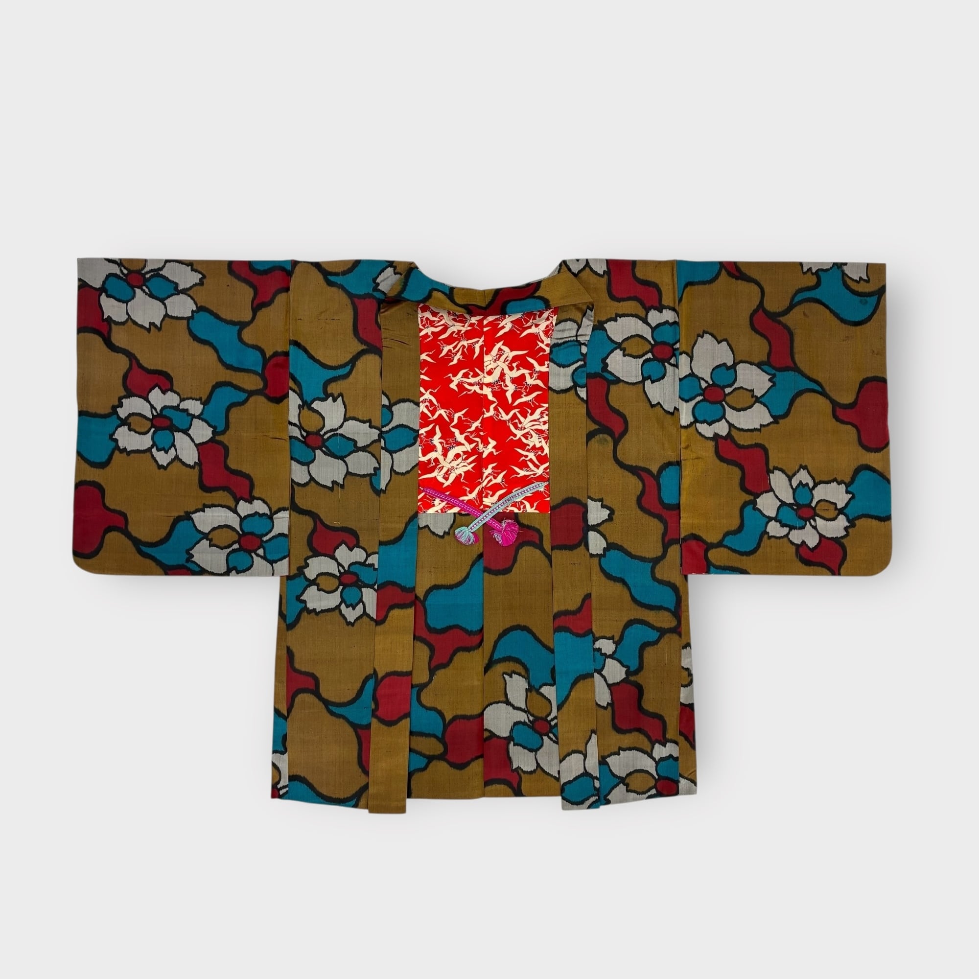 夏着物 絽 リユース 黒地に草花柄 ゆったり | tresjeune -トゥレジュ