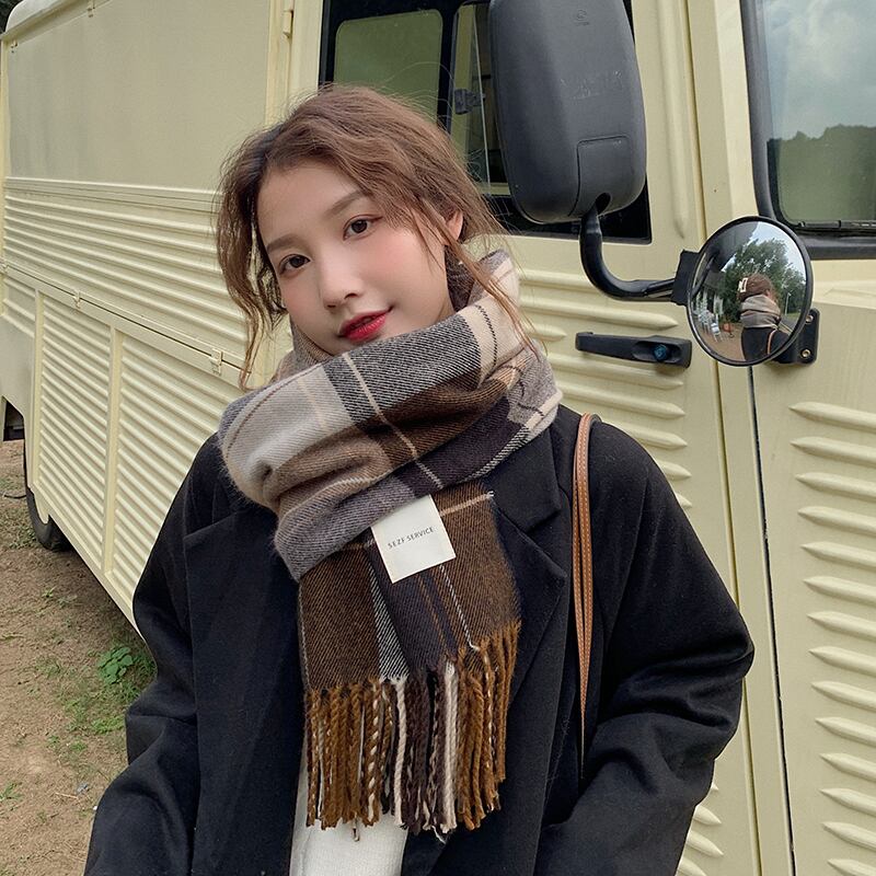 格子柄スカーフ ウィンタースタイルオータム 秋物 冬物 ブラック・アイド・ピーズ57103232381