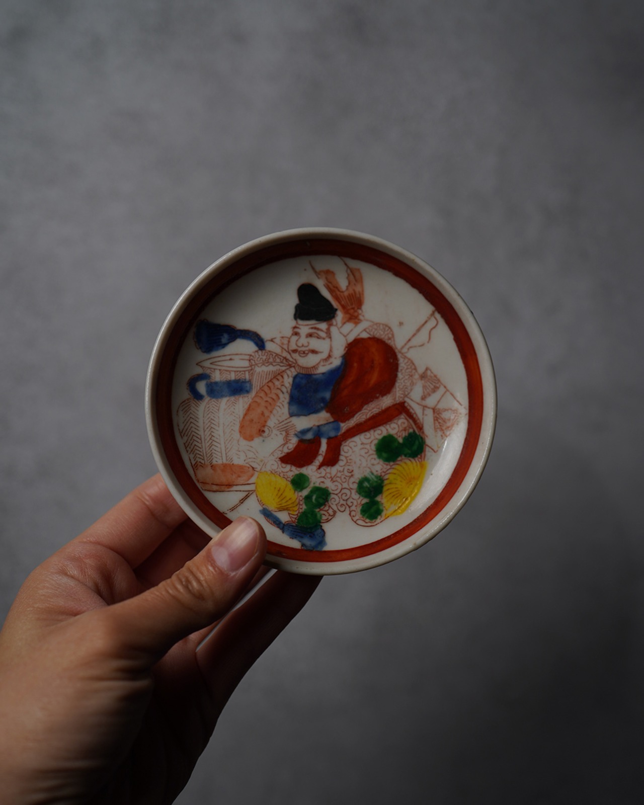 小皿　恵比寿図　/　明治〜大正期
