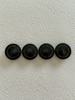 Japanese Vintage ボタン ブラック×ゴールド 17mm グリッター プラスチックボタン 昭和レトロ アクセサリーパーツ 装飾材 カルトナージュ