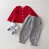 韓国子供服 / 26Autumn / 〖取寄〗DAILYBEBE / フリルジョガーパンツ / キッズ服 / ジュニア服 / 秋服 *XS~JL*