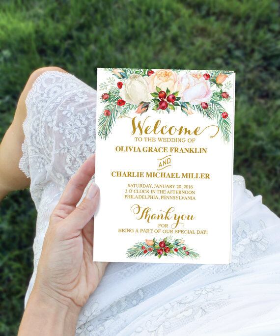 【WinterBerry】ゲストが何名でもこの値段♥︎自分で作る席次表&プログラムブックキット│結婚式