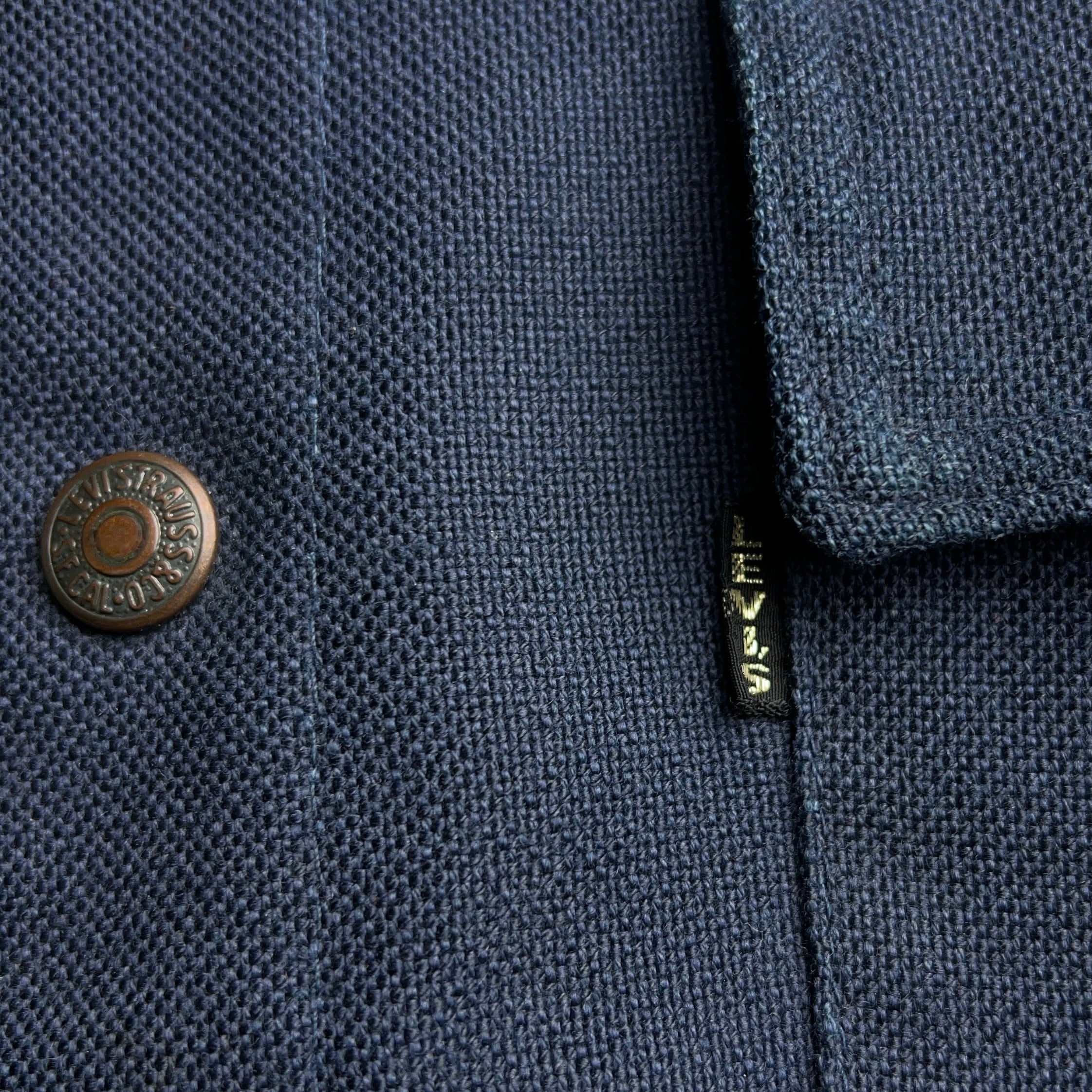 70's LEVI'S POLY-COTTON SHIRTJACKET NAVY BIG E 70年代 リーバイス