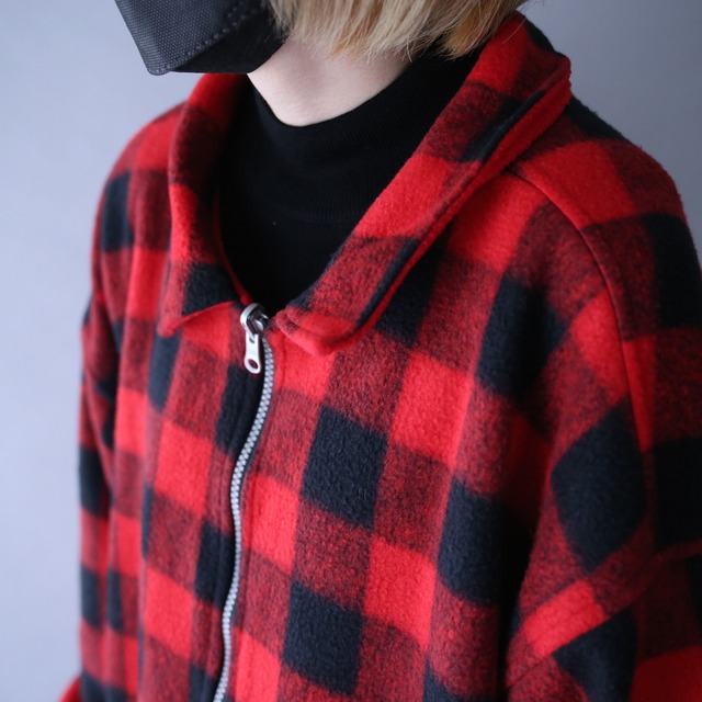 "Marlboro" reversible XXL over silhouette half-zip fleece pullover