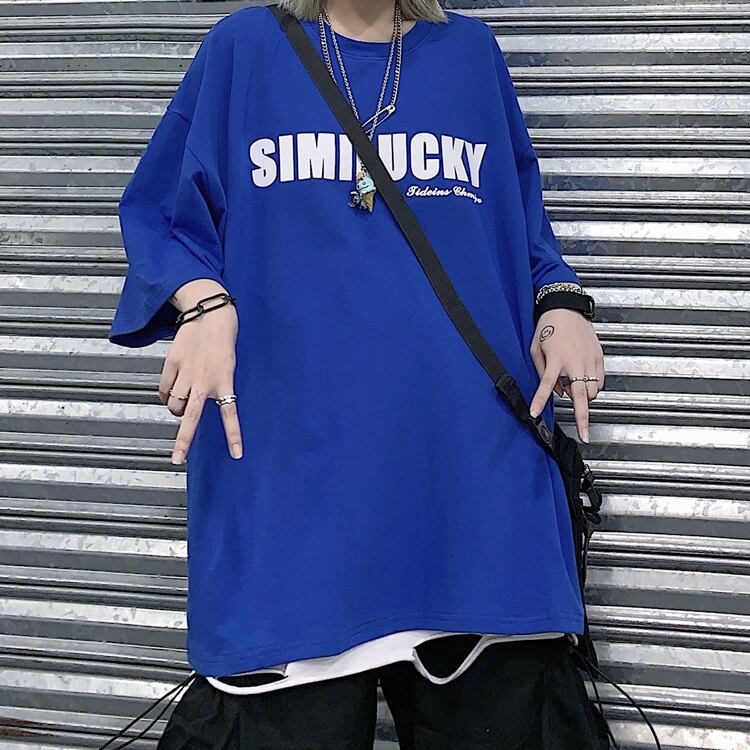 ルーズTシャツ シャツ レディースプリントサマーラウンドネック 大きめサイズ かわいい 夏物 Oネック ケッペル65801398562